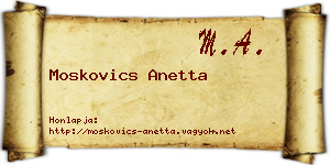 Moskovics Anetta névjegykártya